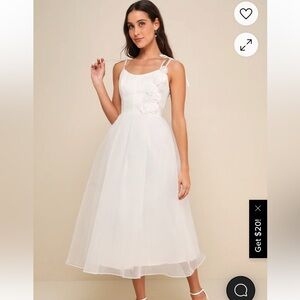Lulu's White Midi Dress Bridal Shower Wedding
